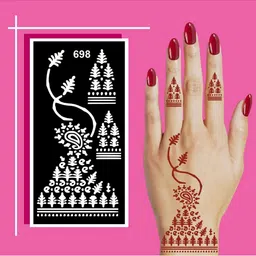 VOORKOMS Mehndi Stencil Sticker Designs With Detailed Floral & Leaf-picture-29