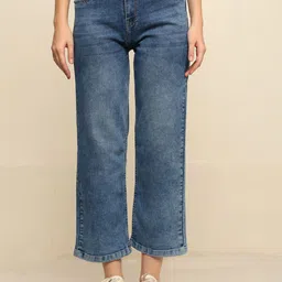 zayla Women Comfort Wide Leg High-Rise Light Fade Stretchable Jeans-image-55