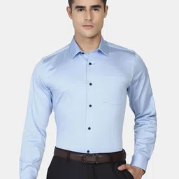 Blackberrys Men India Slim Cutaway Collar Solid Cotton Slim Fit Formal Shirt-image-99