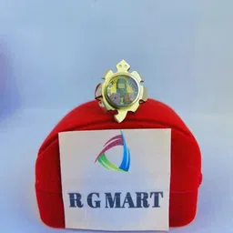 R G MART Gold-Plated Kachua Shivling 2 Rudraksha Adjustable Finger Ring-picture-33
