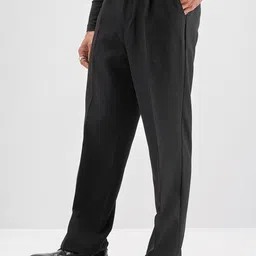 HIGHLANDER Men Relaxed Fit Mid-Rise Formal Trousers image 2