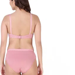 samvar Women Red,Pink Cotton Bra Panty Set for Lingerie Set Undergarments Pack of 2 image 5