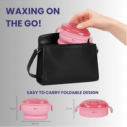 ENORA Set Of 5 Wax Beans - 50 g Each With Heater & Wooden spatulas & Post Wax Wipes image 2