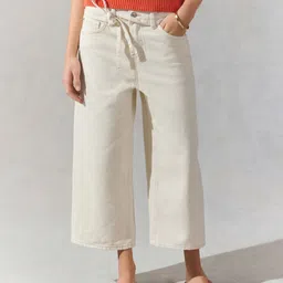 NEXT Women Pure Cotton Wide Leg Cropped Jeans-picture-35
