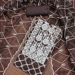 KALINI Embroidered Organza Unstitched Dress Material-picture-26