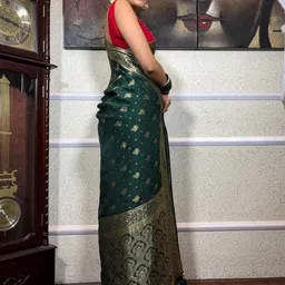 Moda Rapido Woven Design Zari Art Silk Handloom Banarasi Saree image 2