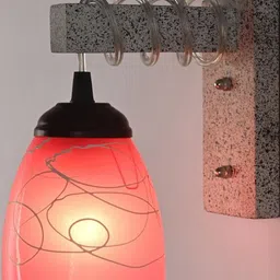 SOMIL Pink Glass Cylinder Printed Wall Lamps-picture-32