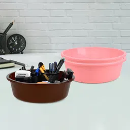 Kuber Industries Pink & Brown 3 Pieces Regular Desk Organisers-image-88