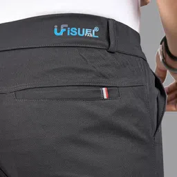 ISUEL FAB Men Grey Lycra Trousers image 5