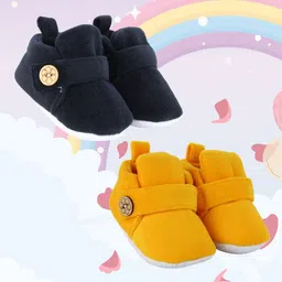 NESKA MODA Unisex Kids Cotton Booties image 1