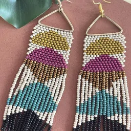 KALAKARI Square Drop Earrings-picture-38