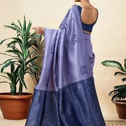 KALINI Woven Design Zari Saree image 4