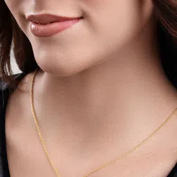 MALENA Gold-Plated Crystals Studded Evil Eye Pendant With Chain image 3