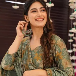 YAMUNE Women Floral Printed Panelled Kurta with Palazzos & With Dupatta image 5