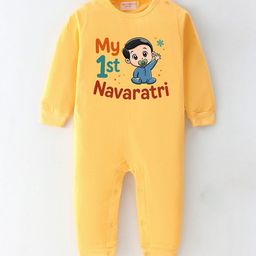 BLUSHES Infants Navaratri Printed Pure Cotton Full Sleeve Romper-picture-24