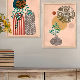 Kotart Brown & Pink 2 Pieces Printed Wooden Wall Arts-picture-27