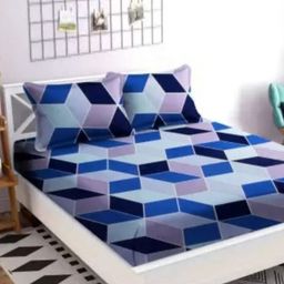 Aura Geometric Printed 144 TC King Double Bedsheet with 2 Pillow Covers-image-26