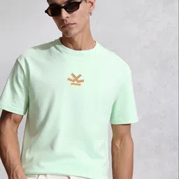 WROGN Brand Logo Printed Drop-Shoulder Sleeves Pure Cotton T-shirt-image-82