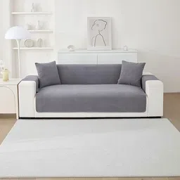 HOMETHREADS Grey & Grey Sofa Cover-image-7