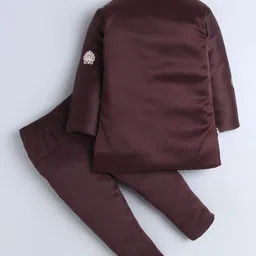 Sangria Boys Embroidered Sherwani & Trouser Set With Shrug image 3