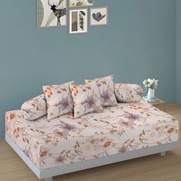 Arrabi Set Of 6 Off White & Pink Floral-Printed Diwan Set-picture-49