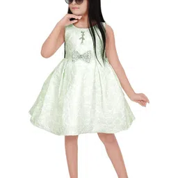 Pari Fashion Girls Green Synthetic Dresses-image-53