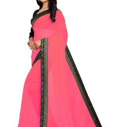 Flip The Style Solid Zari Pure Georgette Saree-picture-22