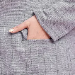 DressBerry Curve Geometric Self Design Notched Lapel Collar Single-Breasted Overcoat image 4