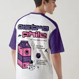 Crazymonk Men Astrophile Graphic Printed Oversized Cotton T-shirt-picture-22