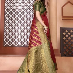 jayant creation Red Art Silk Barasi Sarees image 3