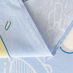 JC HOME Blue & Yellow Printed 220 TC Pure Cotton Single Bedsheet Set 1.60m x 2.30m image 5
