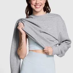 Victoria's Secret Women Round Neck Cotton Sweatshirt-picture-21