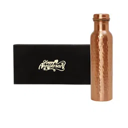 INTERNATIONAL GIFT Hammered Copper Water Bottle with Happy Anniversary Tag-image-24