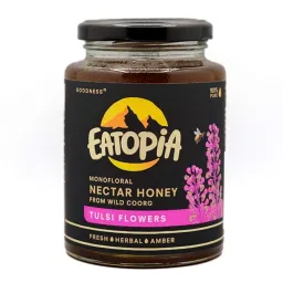 Eatopia 100% Pure & Natural Tulsi Honey | NMR Tested | Immunity Booster with No Added Sugar | Nectar Honey from Wild Coorg (Monofloral) - 500gm | Pack of 2-picture-19