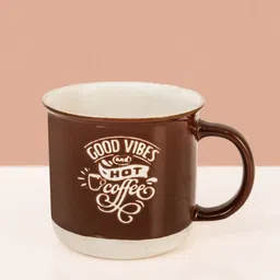 CLAY CRAFT Selas Brown & White Printed Ceramic Microwave Safe Mugs 380ml-image-64