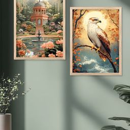 Kotart Brown & Green 2 Piece Wood Abstract Wall Paintings-picture-27