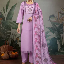 Women Basket Women Floral Printed Kurta with Trousers & Dupatta-picture-14