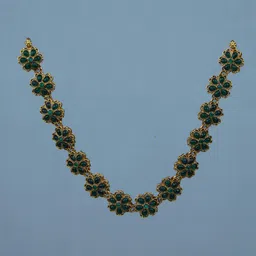 Diksha collection Brass-Plated Stone Studded & Beaded Matte Finish Jewellery Set image 3