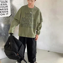 LULU & SKY Boys Tapered Fit High-Rise Joggers Trousers image 2