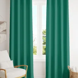 Parda Online Sea Green Set of 2 Black Out Window Curtain-image-49