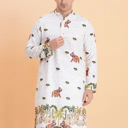 SG LEMAN Men Ethnic Motifs Printed Thread Work Kurta-image-75