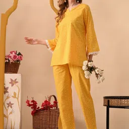 BKApparels Printed Cotton V-Neck Top & Trousers Co-Ords Set image 2