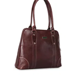 GENWAYNE Brown Leather Structured Shoulder Bag image 2