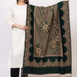 VASABA Floral Embroidered Acrylic Shawl-image-8