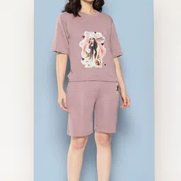 The Roadster Lifestyle Co Printed Pure Cotton T-Shirt & Shorts Co-Ords-picture-10