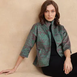 RAREISM Women Floral Cotton Tailored Jacket with Patchwork-image-84