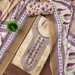 Rangtulika Ethnics Geometric Printed Sequinned Unstitched Dress Material-picture-38