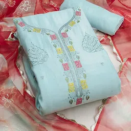 KIMISHA Embroidered Unstitched Dress Material image 2