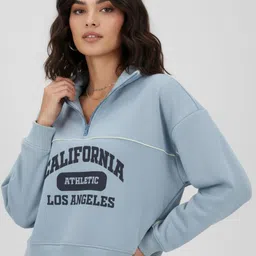 glitchez Typography Print Drop-Sleeves Terry Crop Boxy Fit Sweatshirt-image-25