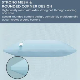 Aura 3Pcs Blue Reusable Mesh Laundry Bags With Zipper image 3